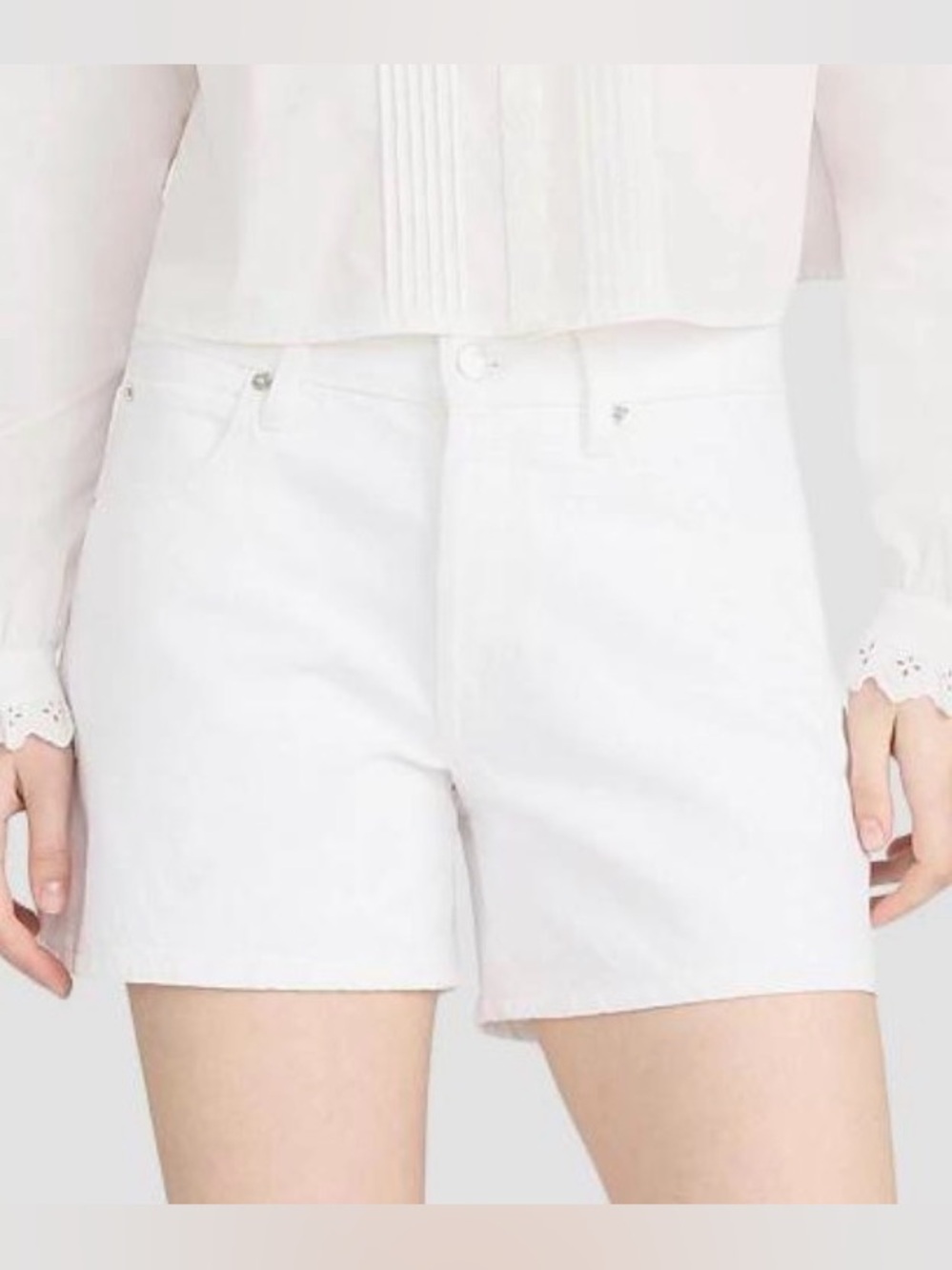 Frame Denim White High-Rise Jean Shorts